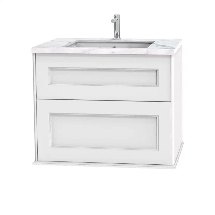 Tvättställsskåp Miller Badrum Kensington 80 med Lådor Vägghängd för Bänkskiva