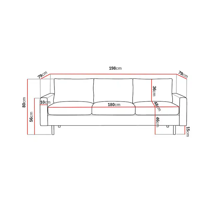 Soffa Scandinavian Choice Peppe 3-sits