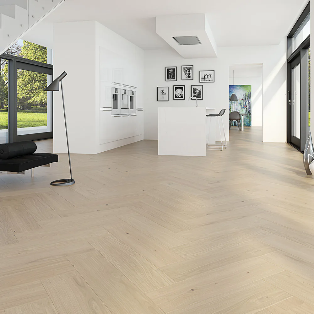 Fiskbensparkett Moland Cambridge Stavparkett Ek Vitolja