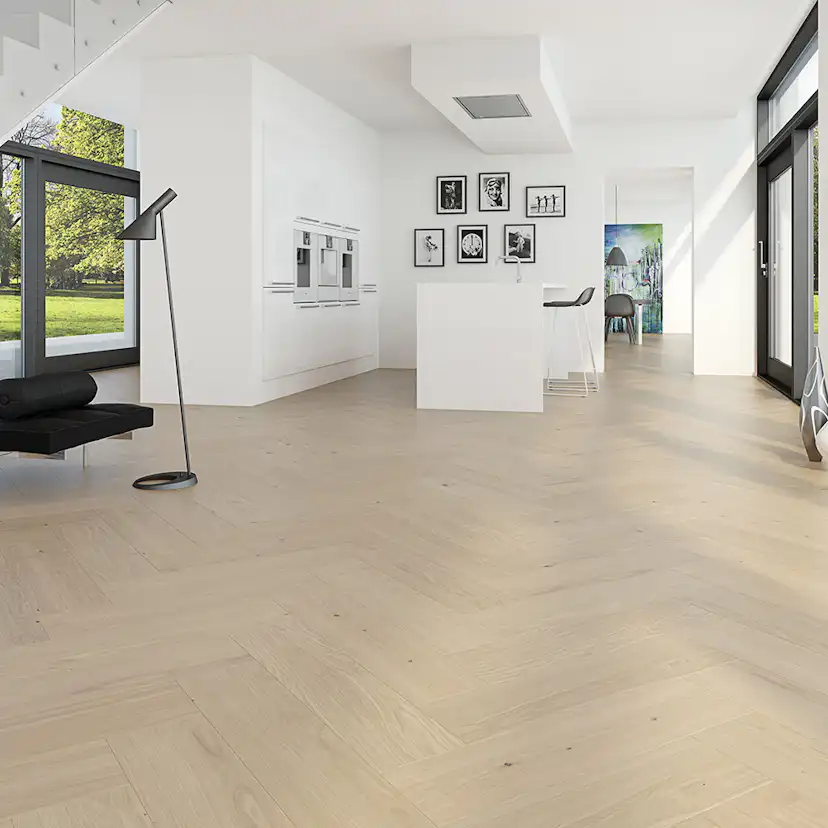 Fiskbensparkett Moland Cambridge Stavparkett Ek Vitolja