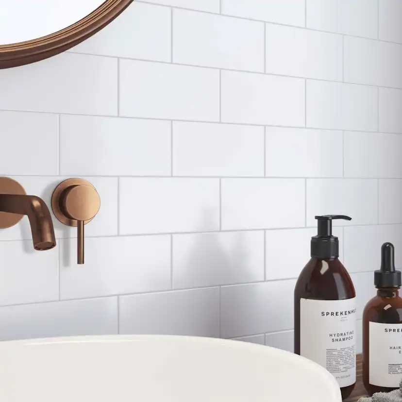 Kakel Tenfors Rustik Vit Slät Matt 10x20 cm