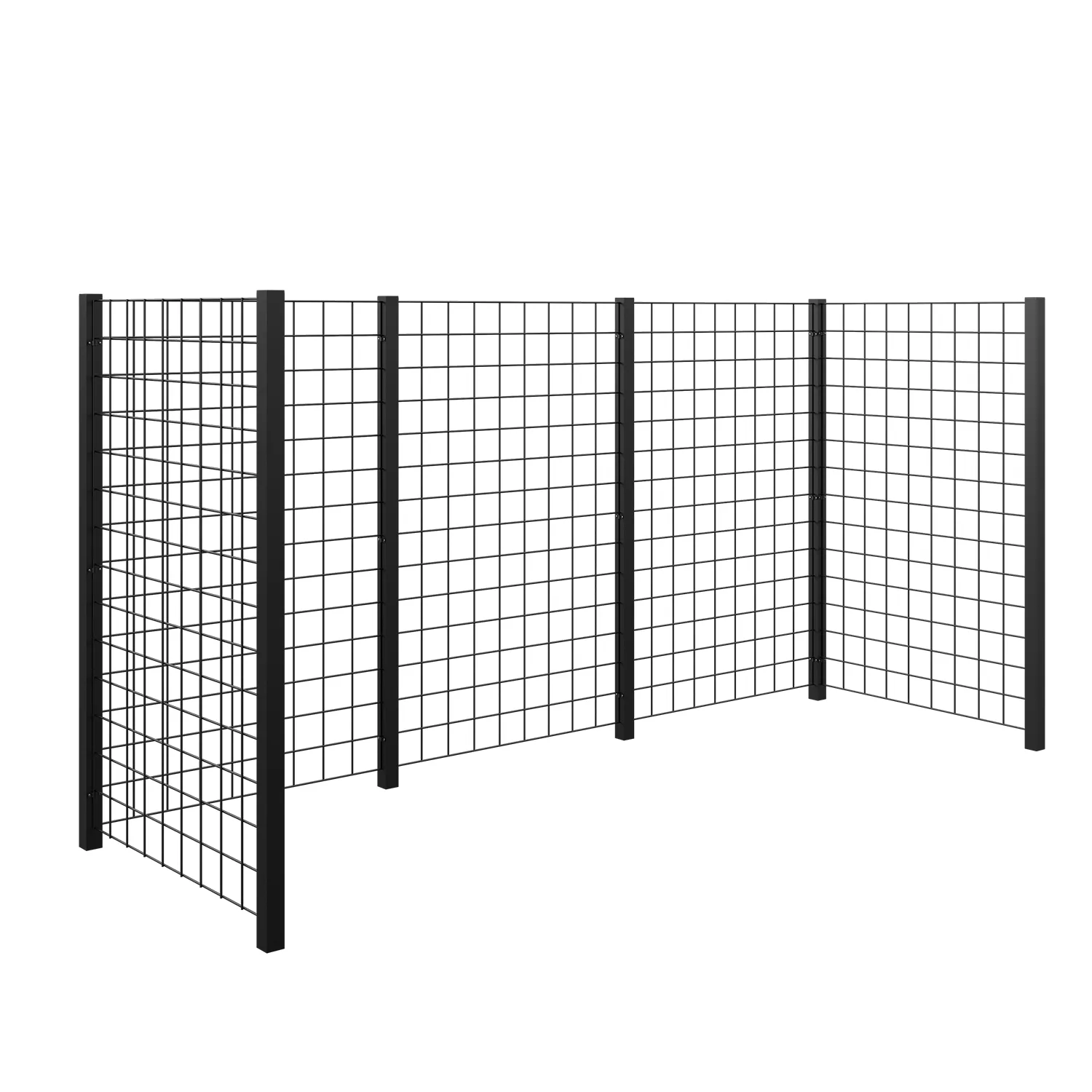 Avfallsskjul PLUS Stålspaljér 288x99x147 cm Svart