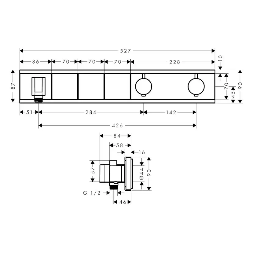 Duschblandare Hansgrohe Rainselect 3 Funktioner med Handduschhållare