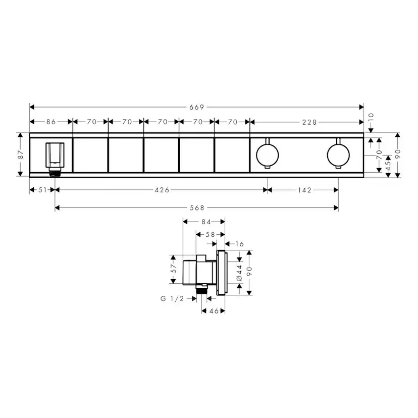Duschblandare Hansgrohe Rainselect 5 Funktioner med Handduschhållare