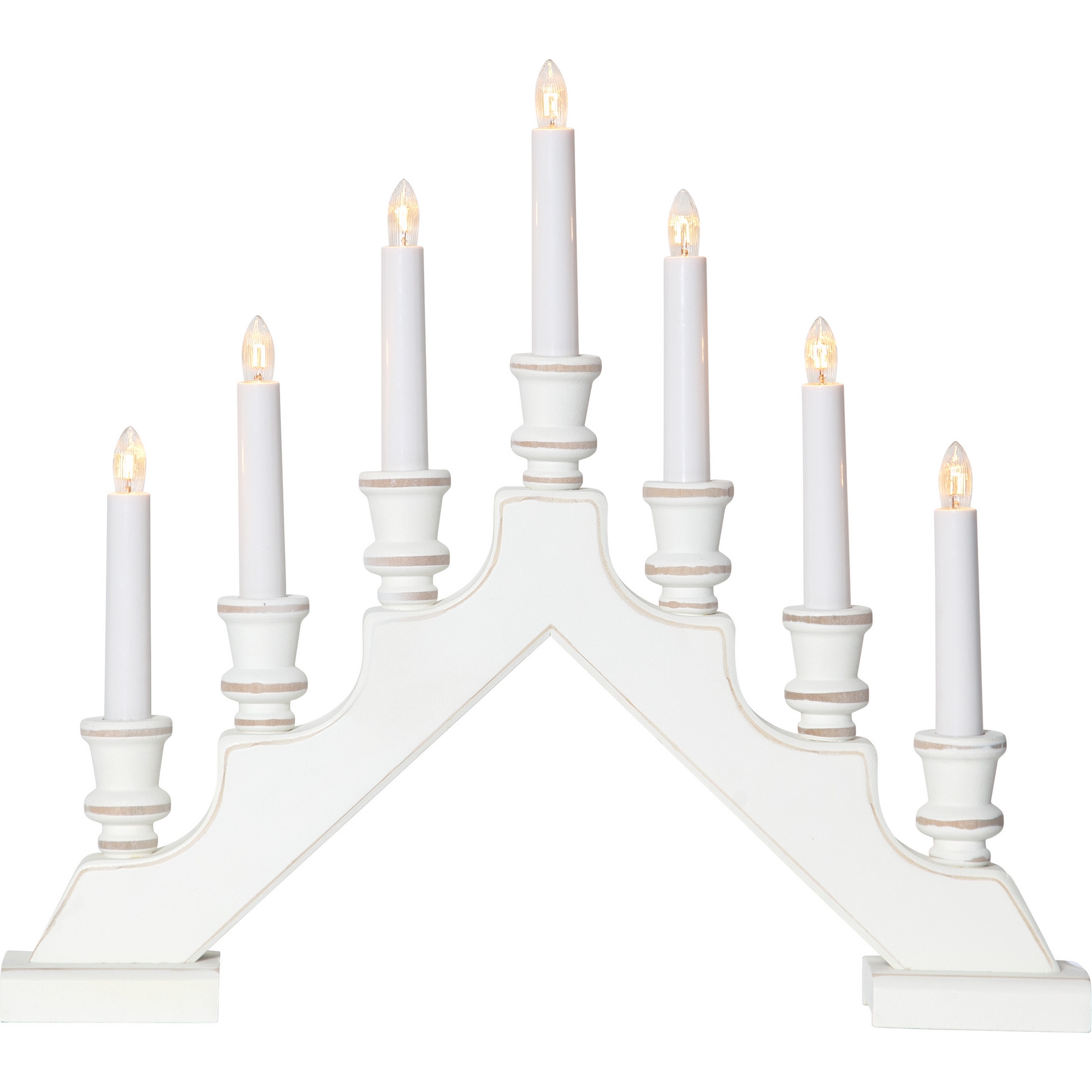 Adventsljusstake Star Trading Sara 154-38 7-Armad Vit Trä