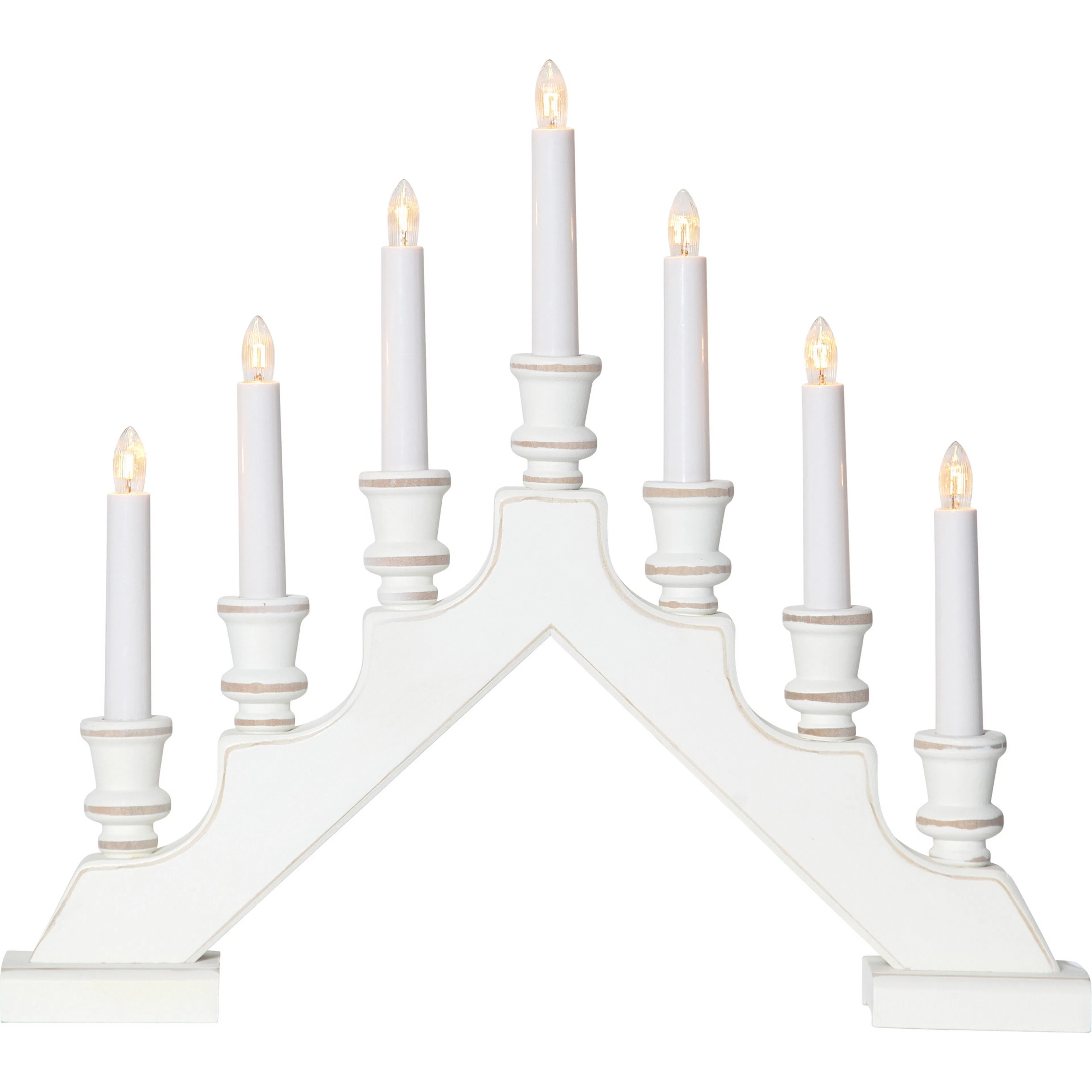 Adventsljusstake Star Trading Sara 154-38 7-Armad Vit Trä