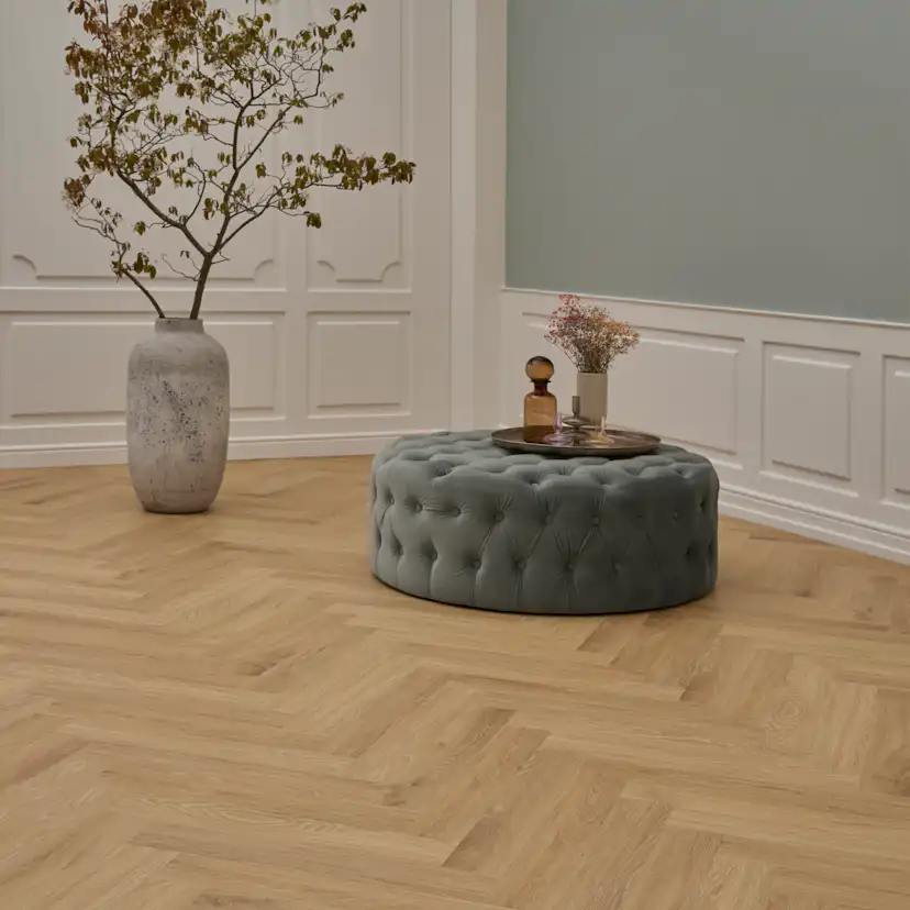 Vinylgolv Novego Classic Fiskbensmönster - Washed Oak