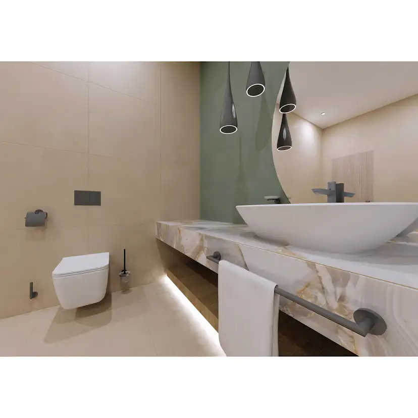 WC Borstset Bemeta Graphit Vägghängd