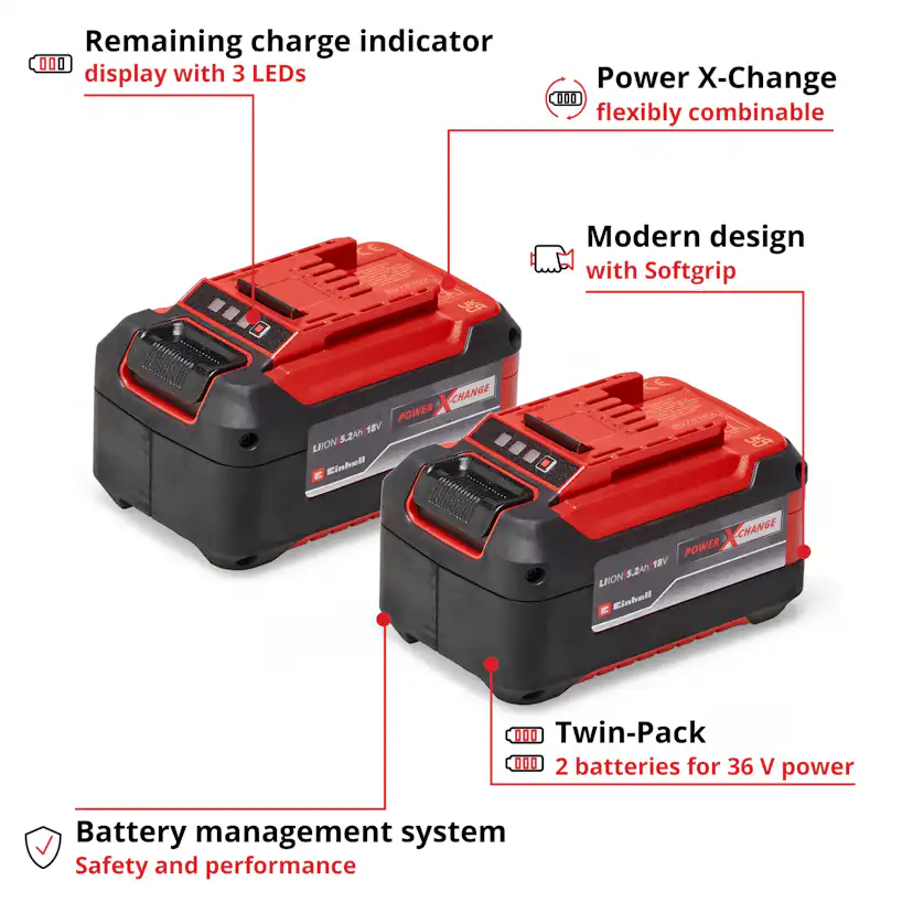 Batteri Einhell 2x18V 5,2Ah PXC-Twinpack