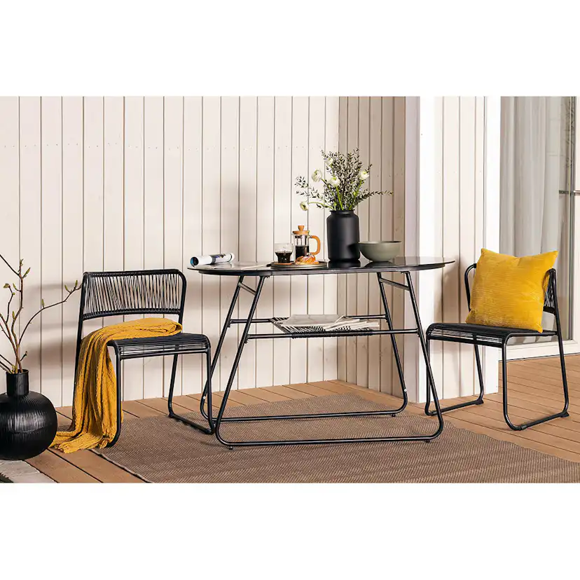 Caféset Comfort Garden Lamborg 120 cm Oval med 2 Trädgårdsstolar Utomhus