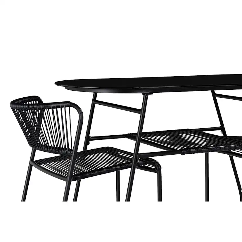 Caféset Comfort Garden Lamborg 120 cm Oval med 2 Trädgårdsstolar Utomhus