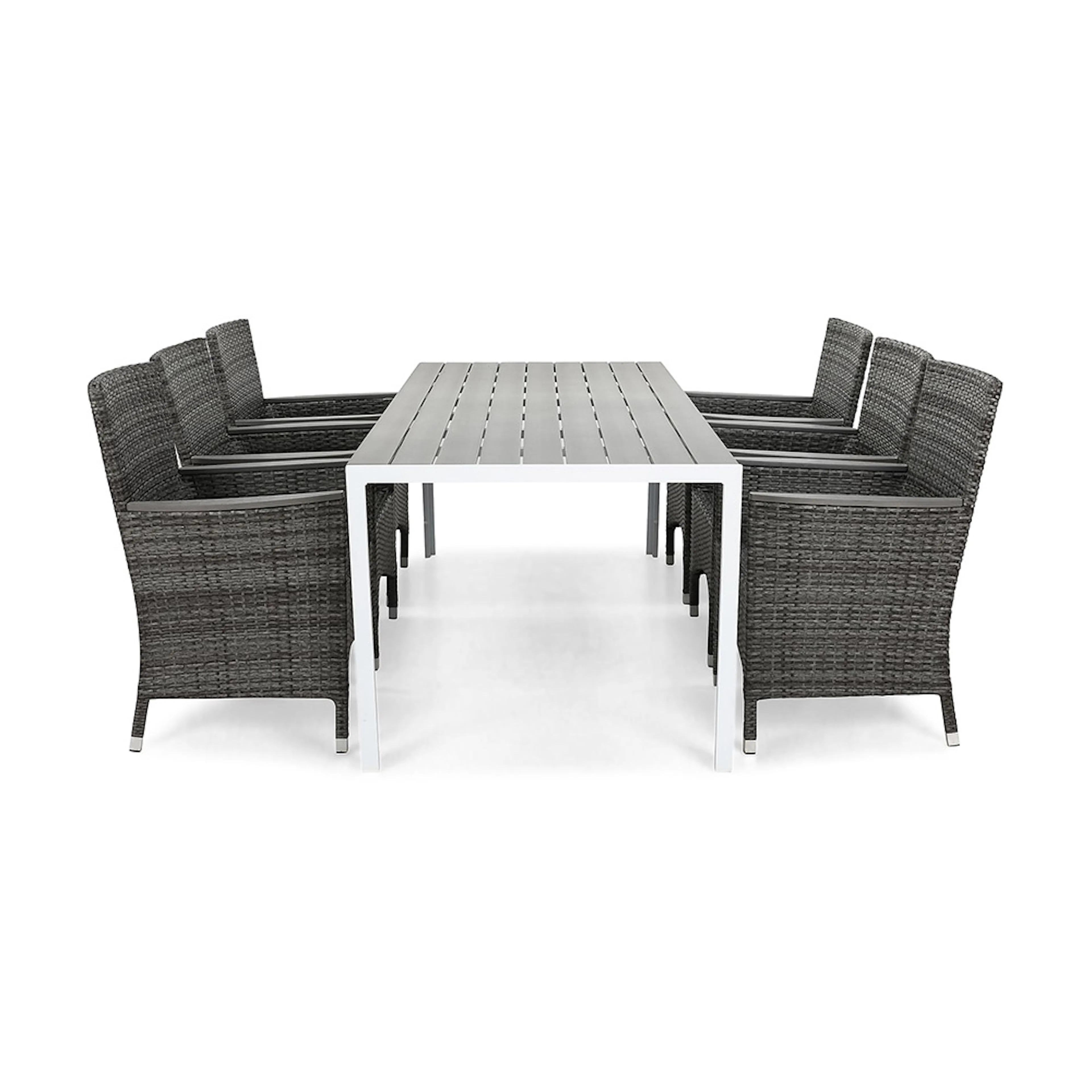 Matgrupp Utomhus deNoord Tunis med 6 Thor Utefåtölj Lyx med Armstöd