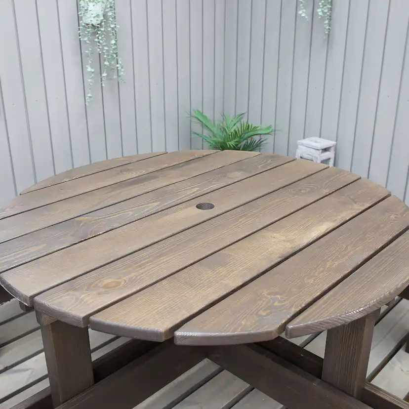 Picknickbord Baltic Garden Rondo Picnic, Robust Bänkbord med 8 Sittplatser