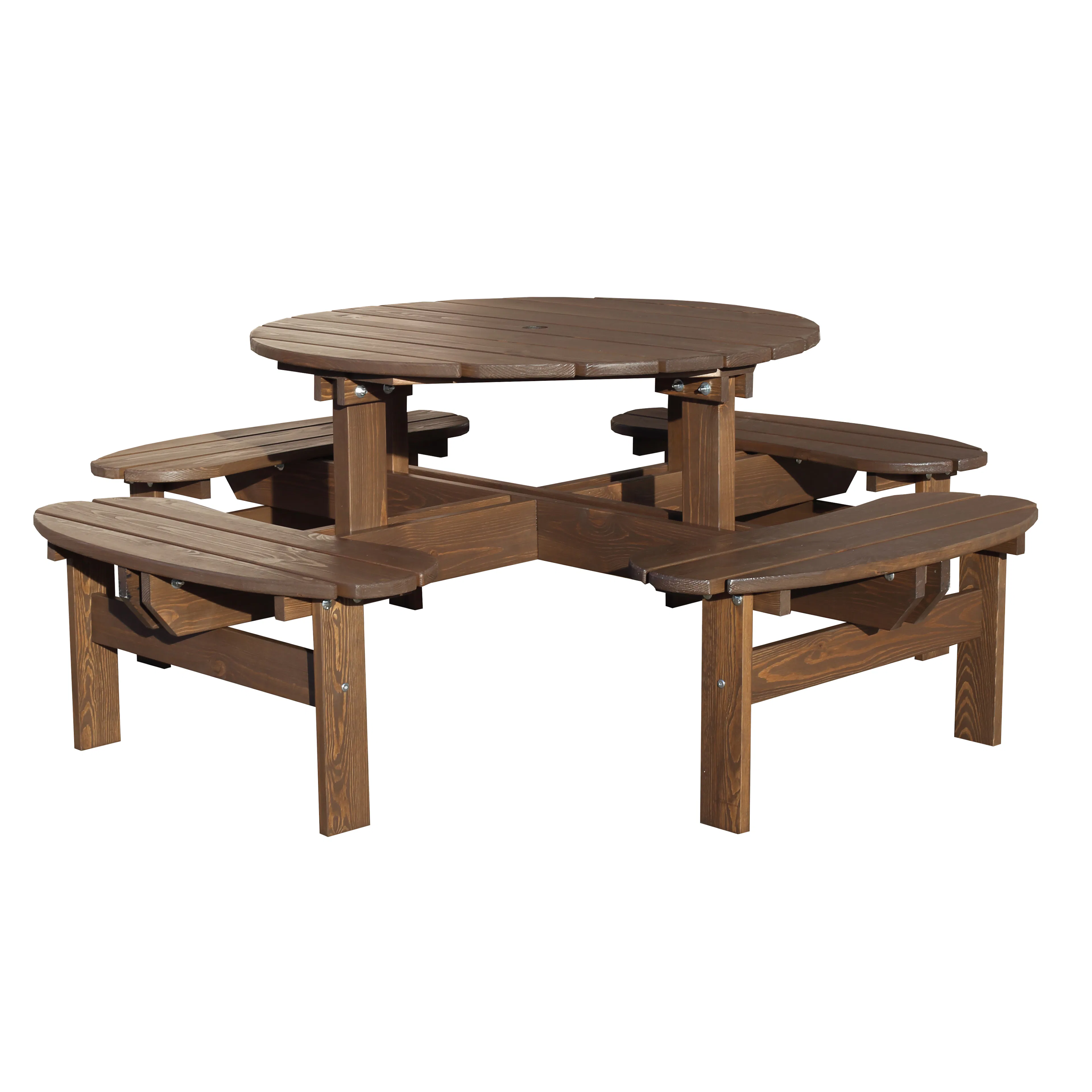 Picknickbord Baltic Garden Rondo Picnic, Robust Bänkbord med 8 Sittplatser