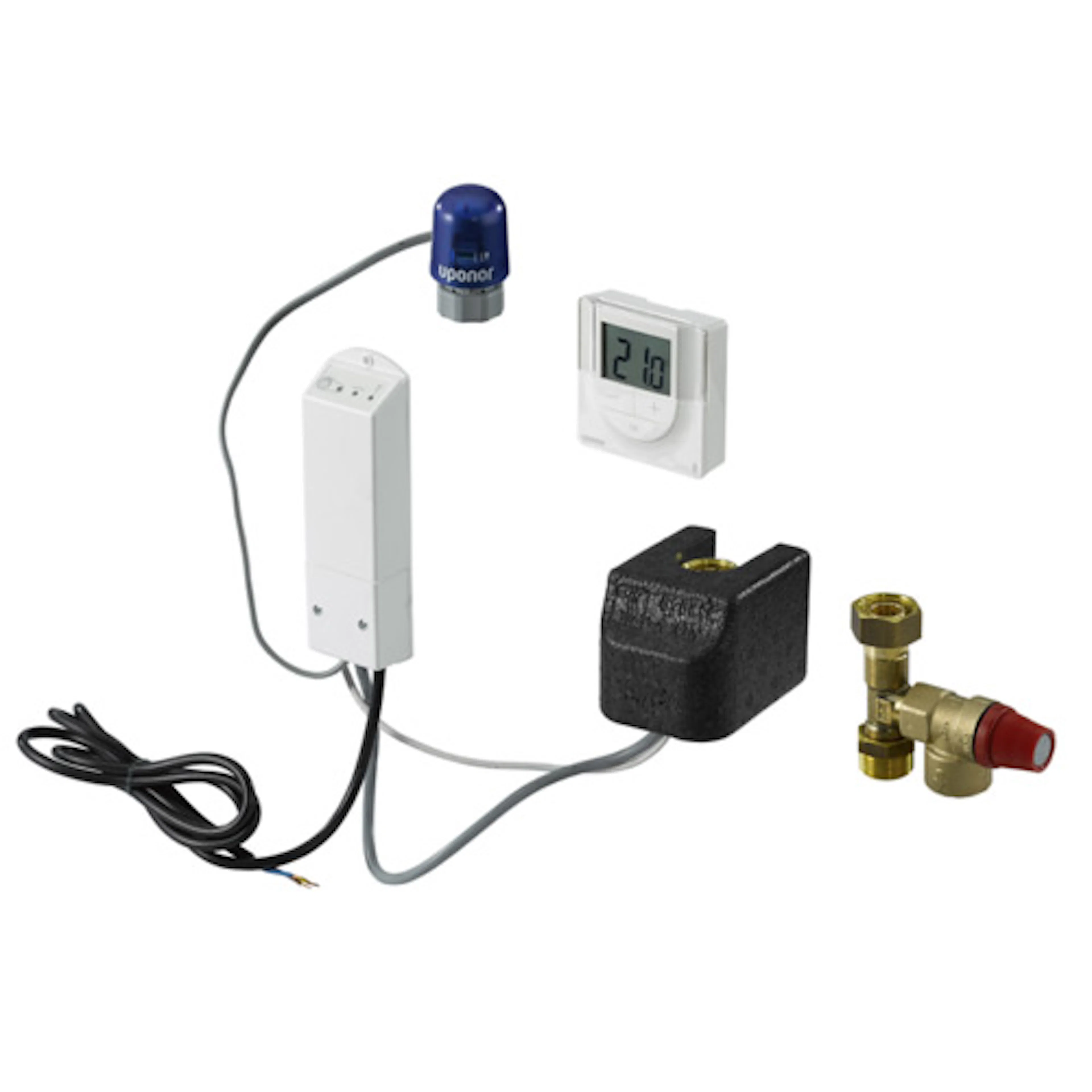 Reglerset Uponor Fluvia T med Elpatron Push-12-CH-X