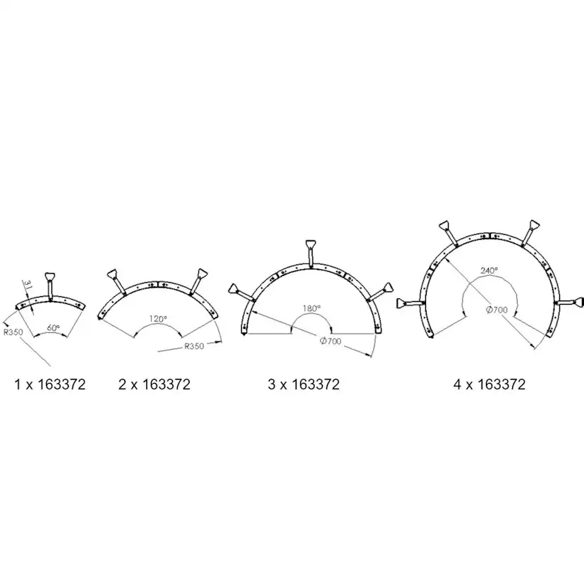 Väggskyddsplåt Narvi Kota 233x1200 Rundad