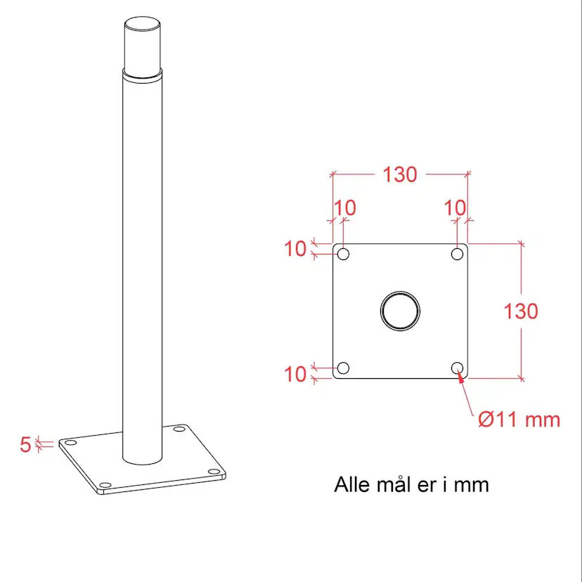 Stolpfot PLUS För Kompositstolpe
