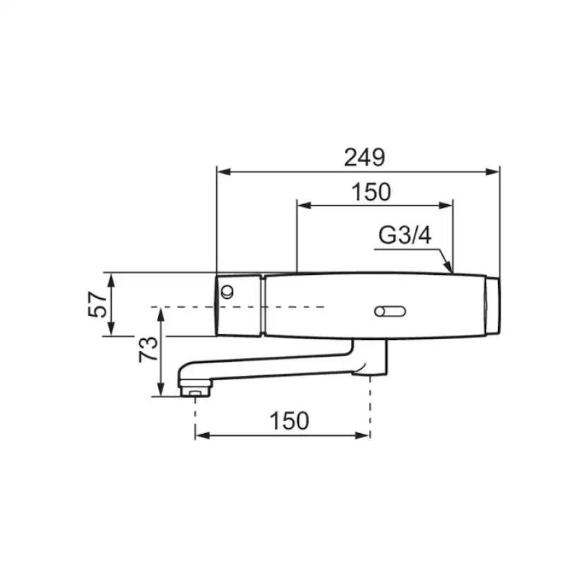 Tvättställsblandare FM Mattsson Tronic WMS med Underliggande Pip