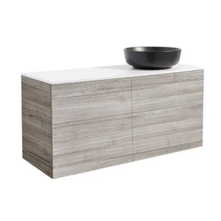 Tvättställsskåp Alterna Isella 120 med Bänkskiva Kvartskomposit och Runt Tvättställ