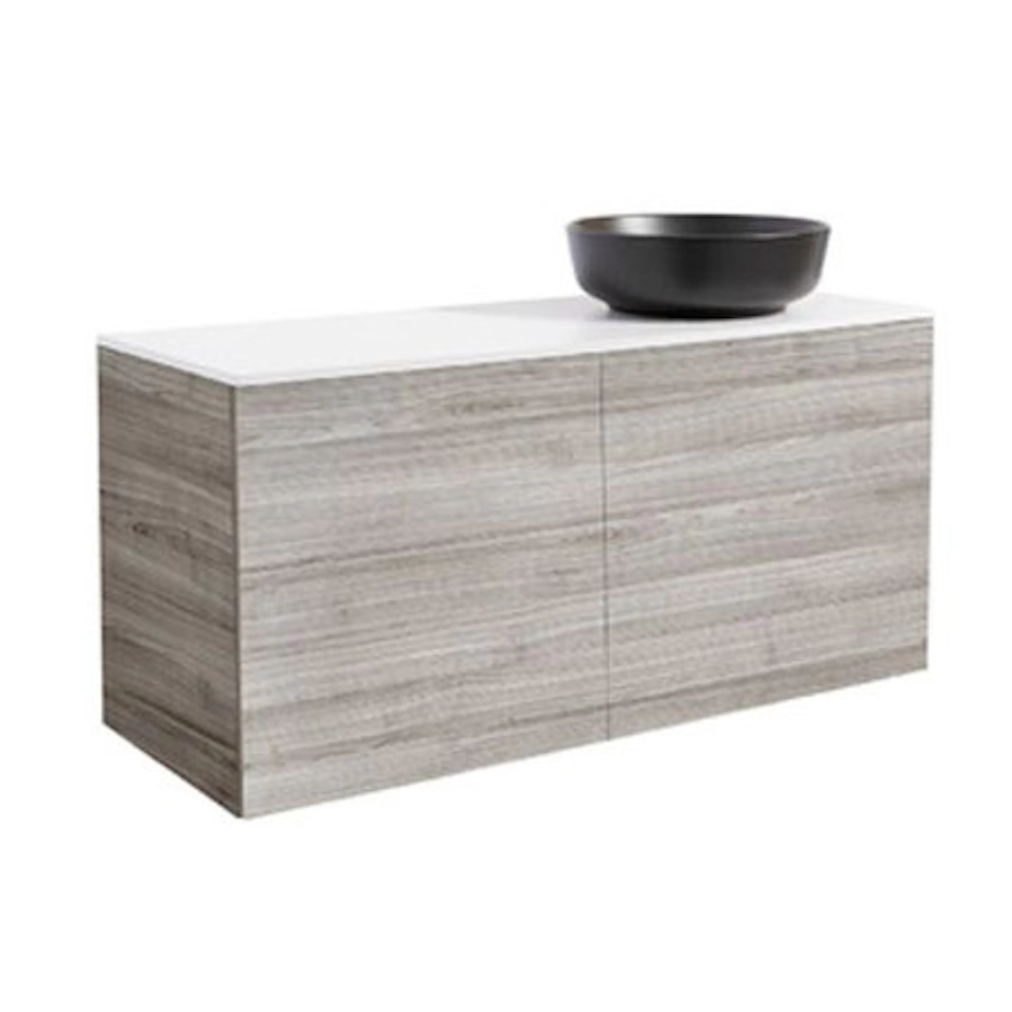 Tvättställsskåp Alterna Isella 120 med Bänkskiva Kvartskomposit och Runt Tvättställ