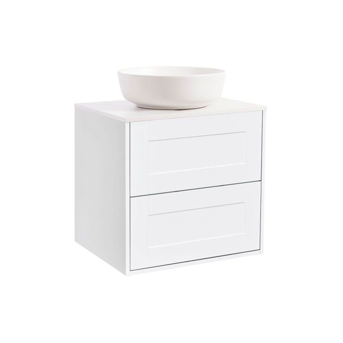 Tvättställsskåp Alterna Gabriella med Bänkskiva Kvartskomposit och Runt Tvättställ