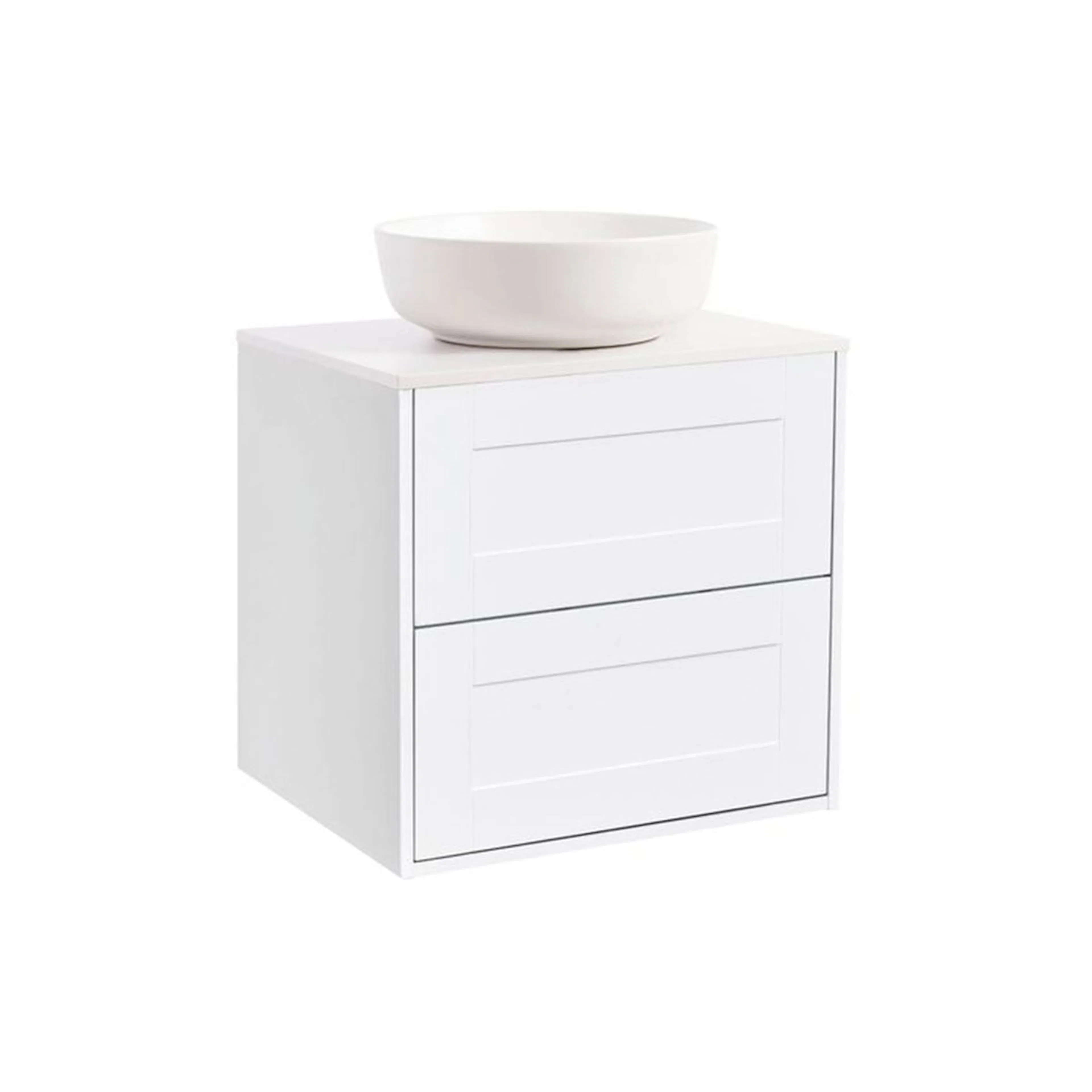 Tvättställsskåp Alterna Gabriella med Bänkskiva Kvartskomposit och Runt Tvättställ