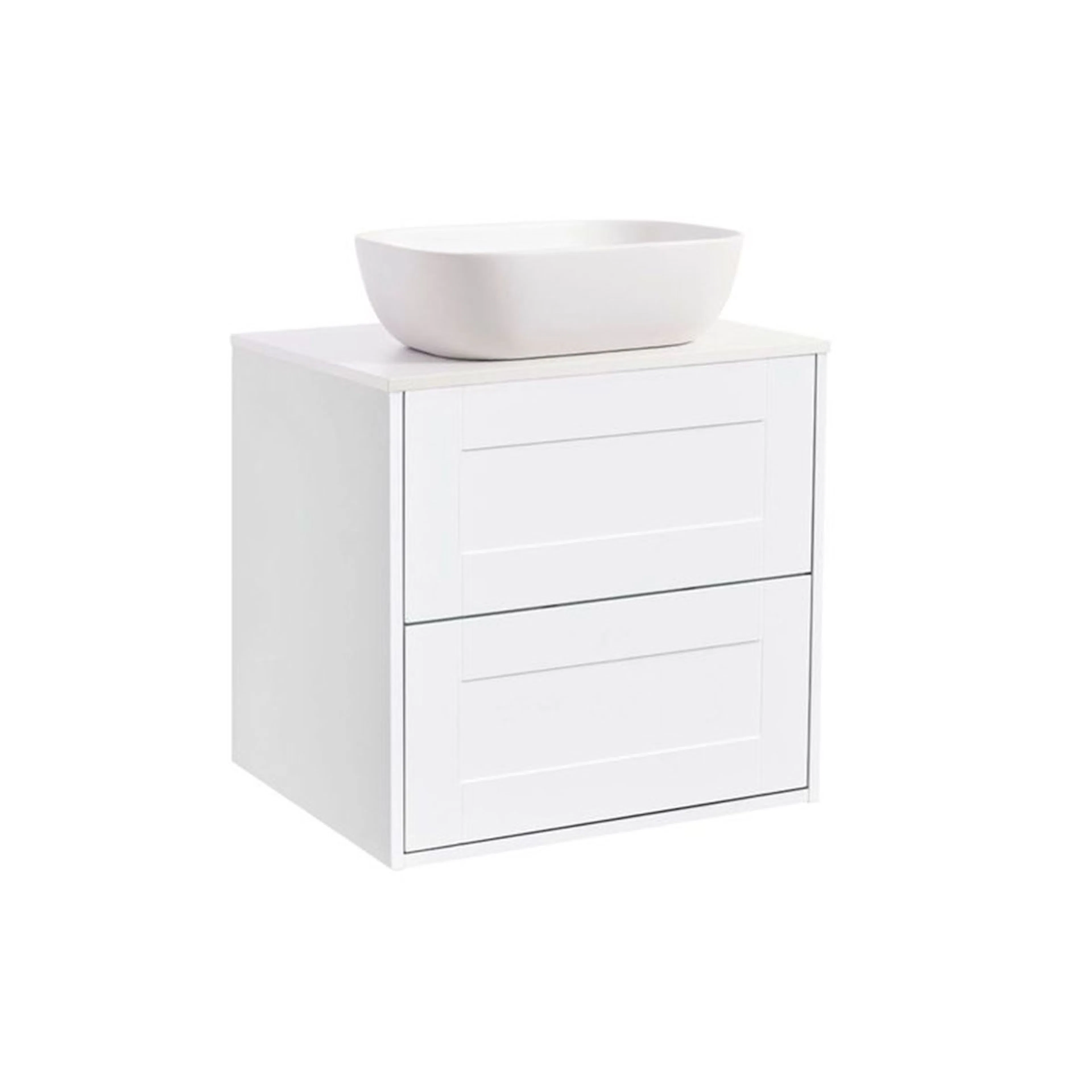 Tvättställsskåp Alterna Gabriella med Bänkskiva Kvartskomposit och Rektangulärt Tvättställ