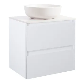 Tvättställsskåp Alterna Luxor med Bänkskiva Kvartskomposit och Runt Tvättställ