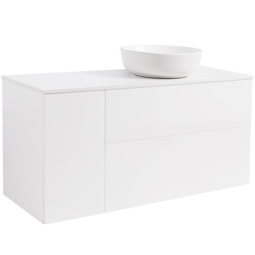 Tvättställsskåp Alterna Isella Tvättkorg med Bänkskiva Kvartskomposit och Runt Tvättställ