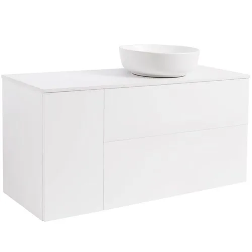 Tvättställsskåp Alterna Isella Tvättkorg med Bänkskiva Kvartskomposit och Runt Tvättställ