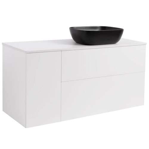 Tvättställsskåp Alterna Isella Tvättkorg med Bänkskiva Kvartskomposit och Rektangulärt Tvättställ