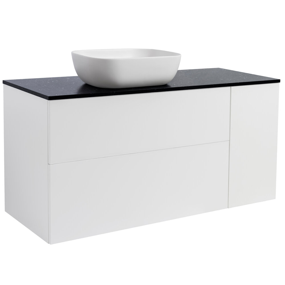 Tvättställsskåp Alterna Isella Tvättkorg med Bänkskiva Kvartskomposit och Rektangulärt Tvättställ