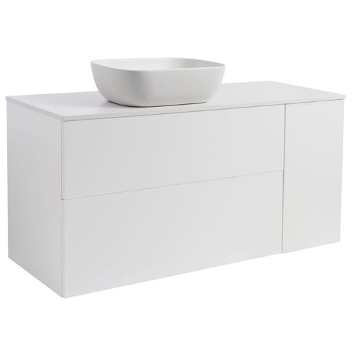 Tvättställsskåp Alterna Isella Tvättkorg med Bänkskiva Kvartskomposit och Rektangulärt Tvättställ