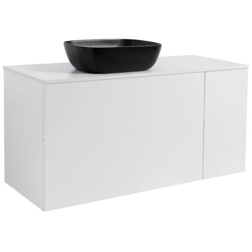 Tvättställsskåp Alterna Isella Tvättkorg med Bänkskiva Kvartskomposit och Rektangulärt Tvättställ