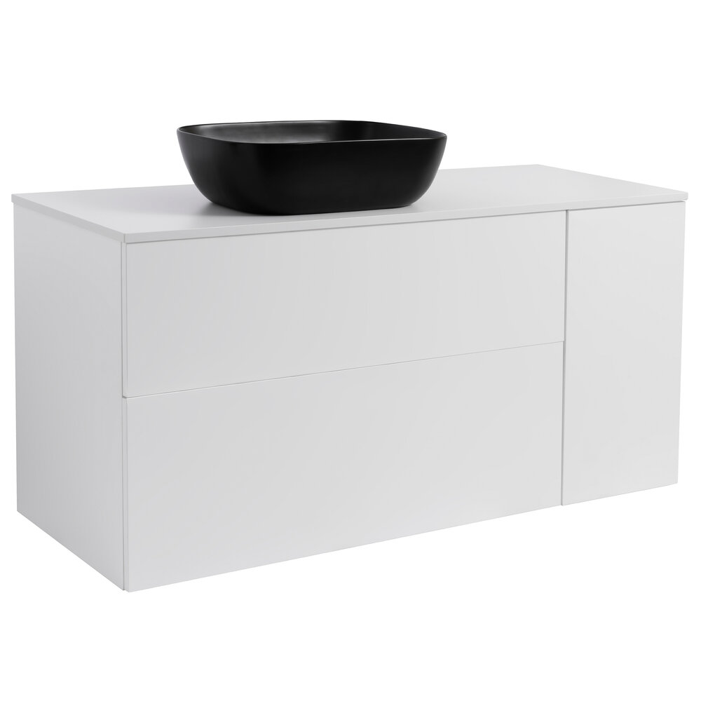 Tvättställsskåp Alterna Isella Tvättkorg med Bänkskiva Kvartskomposit och Rektangulärt Tvättställ