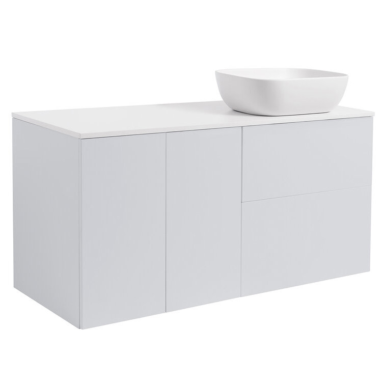 Tvättställsskåp Alterna Isella Tvättkorg med Bänkskiva Kvartskomposit och Rektangulärt Tvättställ