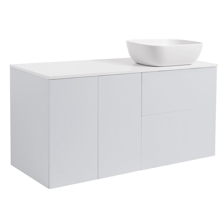 Tvättställsskåp Alterna Isella Tvättkorg med Bänkskiva Kvartskomposit och Rektangulärt Tvättställ