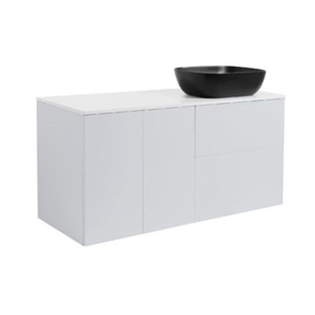 Tvättställsskåp Alterna Isella Tvättkorg med Bänkskiva Kvartskomposit och Rektangulärt Tvättställ