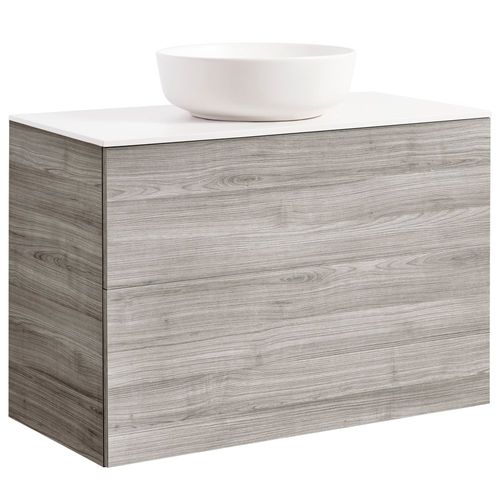 Tvättställsskåp Alterna Isella med Bänkskiva Kvartskomposit och Runt Tvättställ