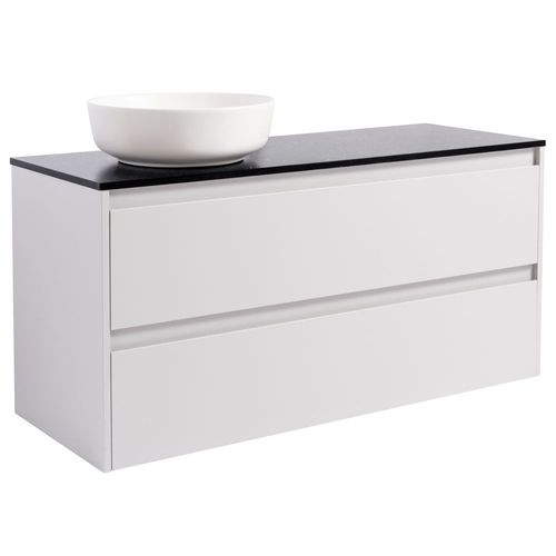 Tvättställsskåp Alterna Isella 120 med Bänkskiva Kvartskomposit och Runt Tvättställ