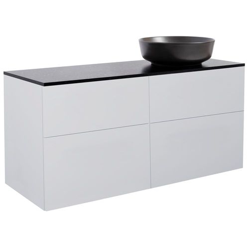 Tvättställsskåp Alterna Isella 120 med Bänkskiva Kvartskomposit och Runt Tvättställ