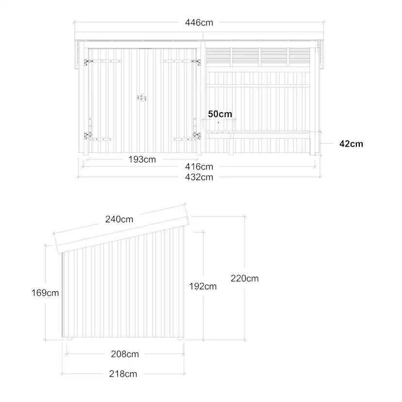 Eldstuga PLUS Nordic 9,5 m2 Med Dubbeldörr