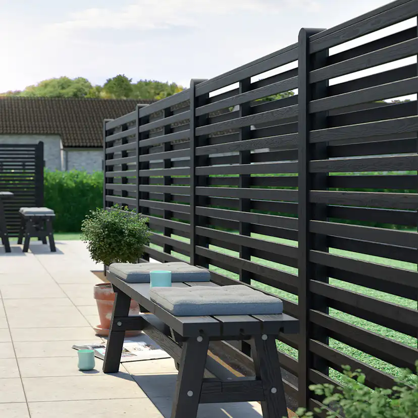 Skärm PLUS Osaka 180x180 cm Tryckimpregnerad grundmålad svart