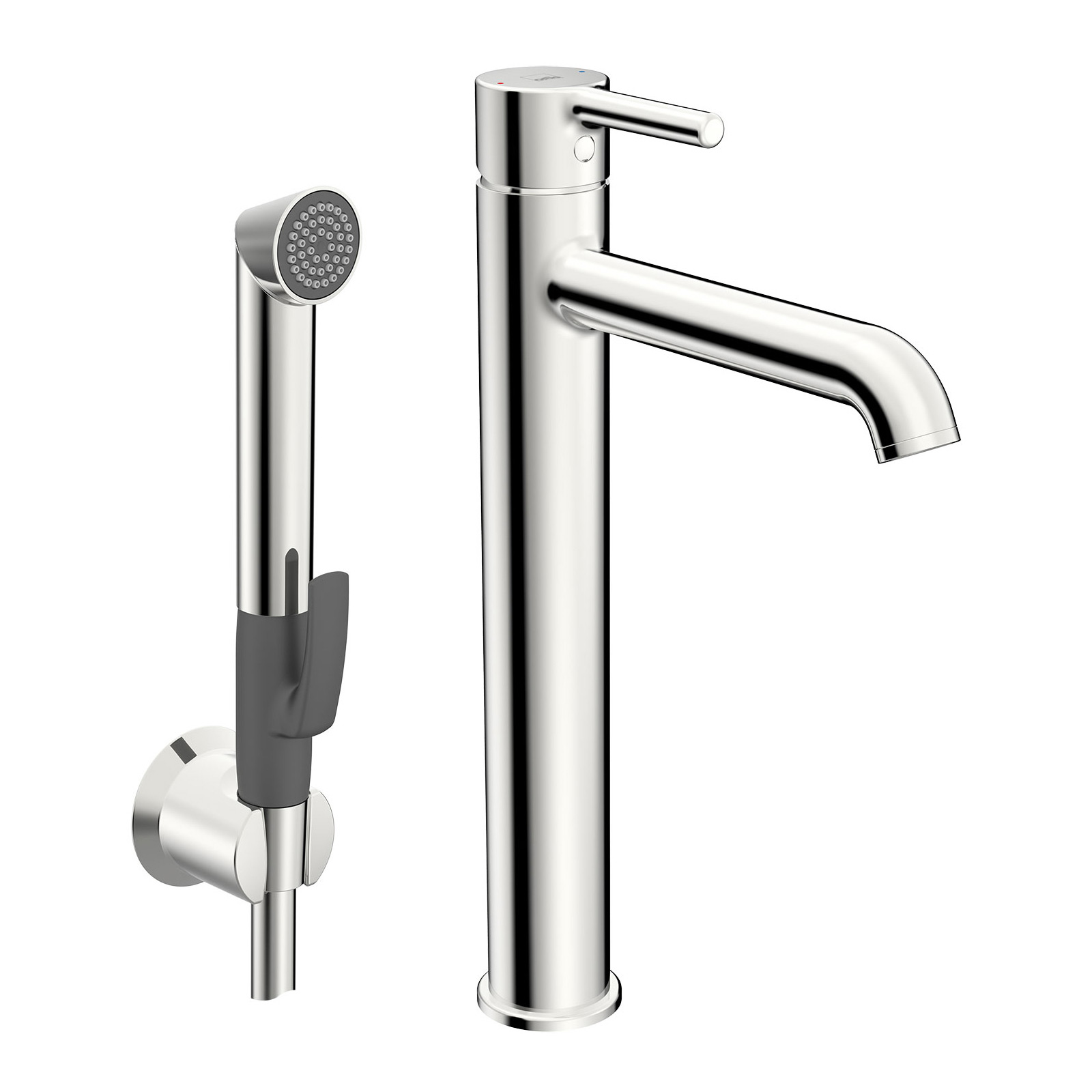 Tvättställsblandare Oras Optima Style 2602FH Hög med Självstängande Handdusch