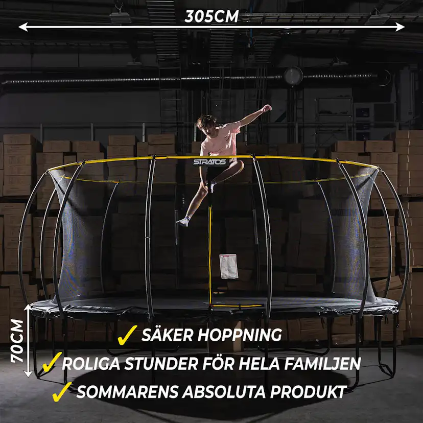 Studsmatta Stratos med Skyddsnät