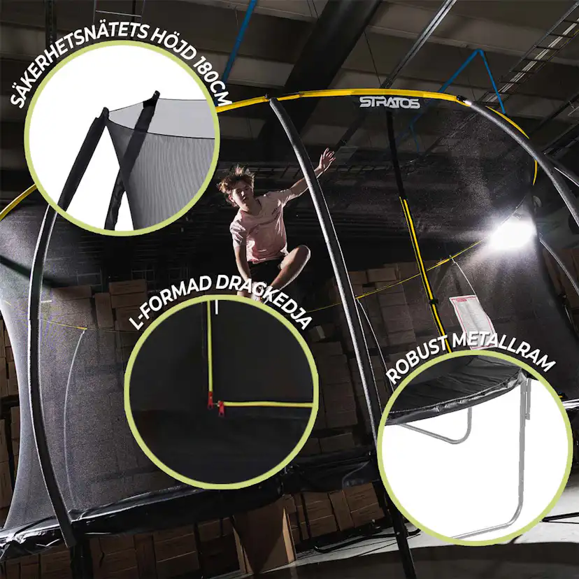 Studsmatta Stratos med Skyddsnät