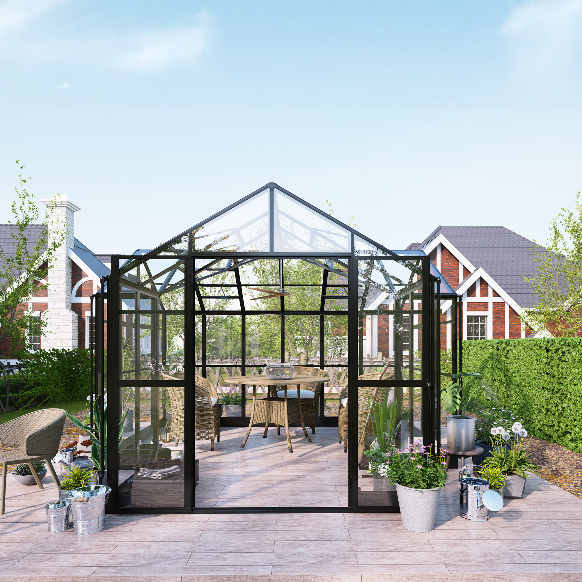 Växthus Metalcraft T-Format 11,6m² 4mm Säkerhetsglas