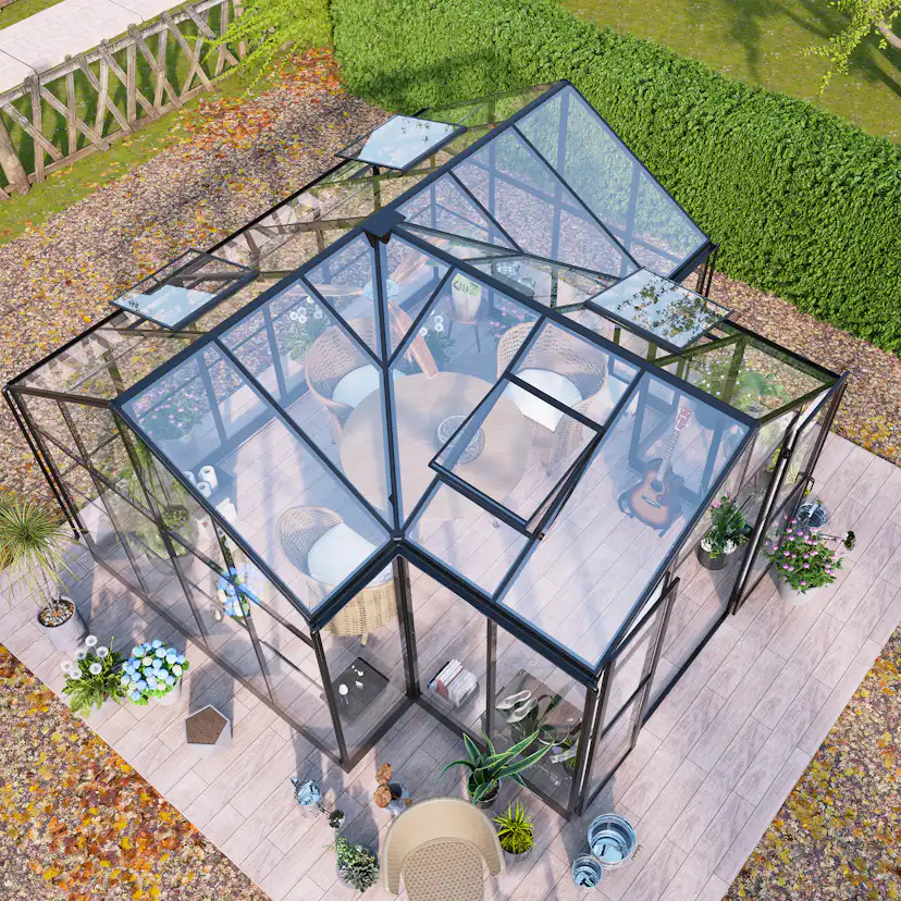 Växthus Metalcraft T-Format 11,6m² 4mm Säkerhetsglas