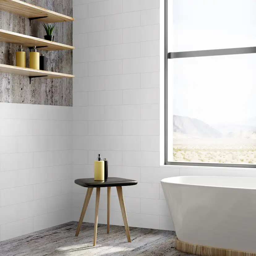 Kakel Arredo Color Pure Vit Matt 10x30 cm