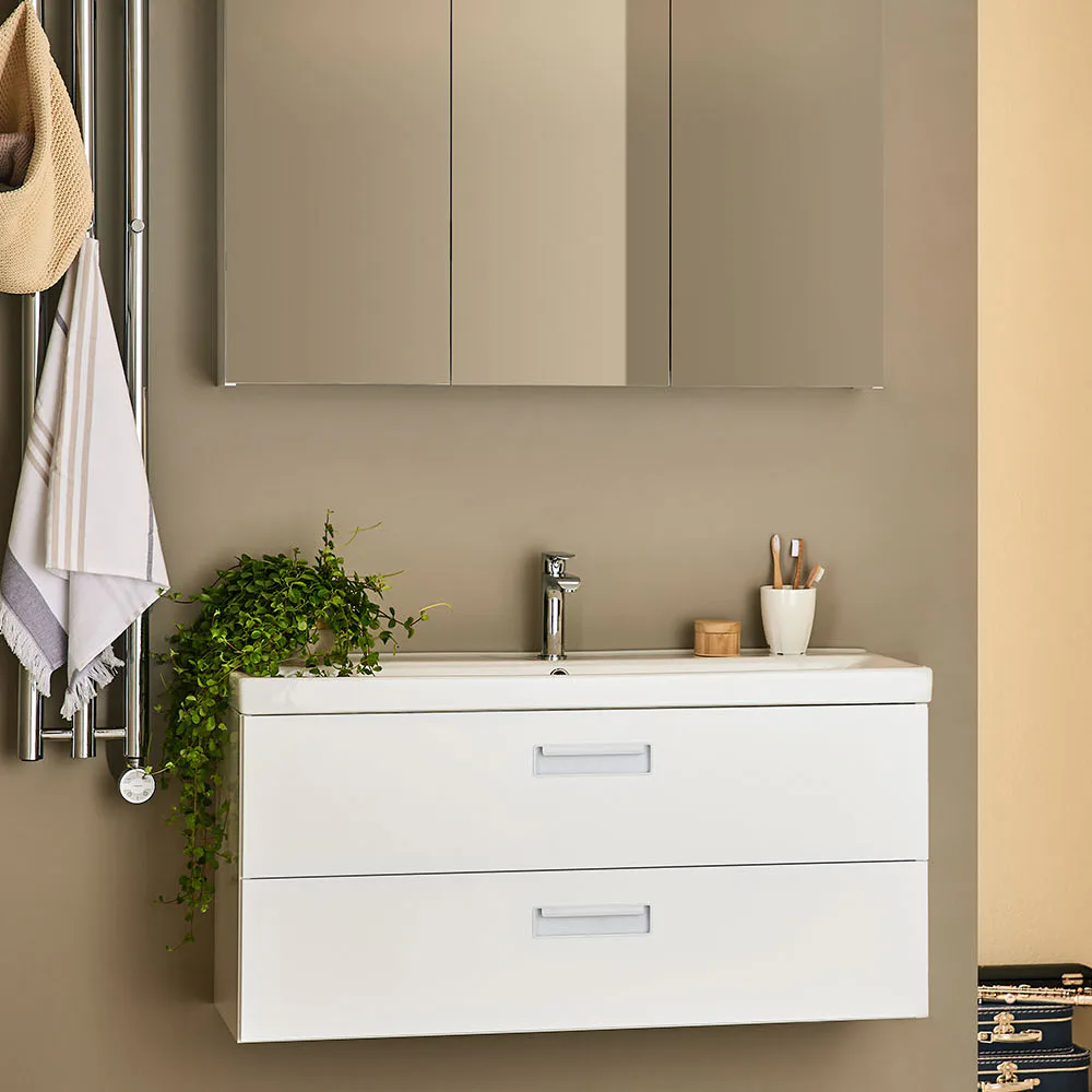 Tvättställsskåp Noro Relounge Vit Med Tvättställ